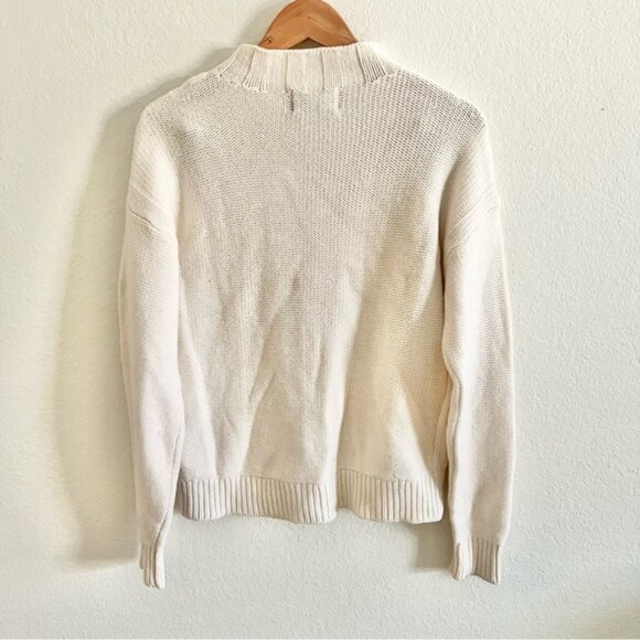Everlane Cream Wool Knit Mockneck Sweater Sz M - Picture 4 of 4